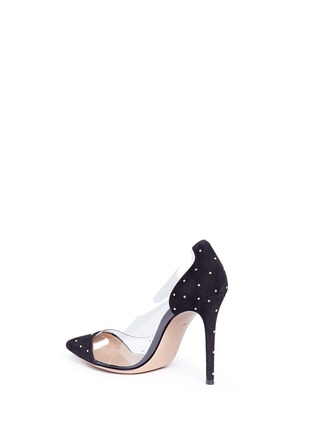 Detail View - Click To Enlarge - GIANVITO ROSSI - 'Plexi' clear PVC stud suede pumps