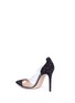 Detail View - Click To Enlarge - GIANVITO ROSSI - 'Plexi' clear PVC stud suede pumps
