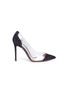 Main View - Click To Enlarge - GIANVITO ROSSI - 'Plexi' clear PVC stud suede pumps