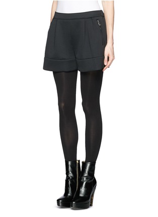 Front View - Click To Enlarge - 3.1 PHILLIP LIM - Elastic back techno jersey cuff shorts