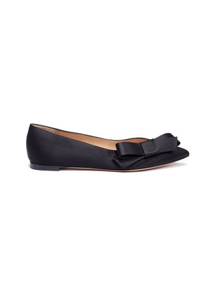 Main View - Click To Enlarge - GIANVITO ROSSI - 'Kyoto' bow satin skimmer flats
