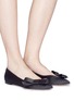 Figure View - Click To Enlarge - GIANVITO ROSSI - 'Kyoto' bow satin skimmer flats