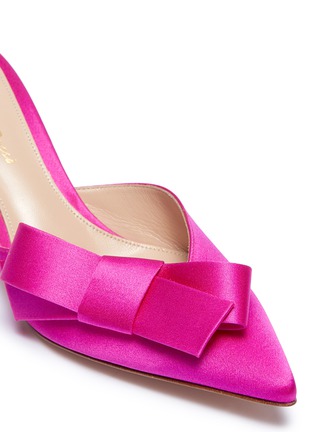 Detail View - Click To Enlarge - GIANVITO ROSSI - 'Kyoto' bow satin mules