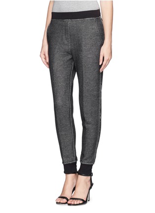 Front View - Click To Enlarge - T BY ALEXANDER WANG - Colourblock melangé twill sweatpants