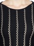 Detail View - Click To Enlarge - RVN - 'Vertical stripe' circular jacquard flare dress
