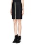 Front View - Click To Enlarge - ALEXANDER WANG - Exposed contrast zip double face skirt