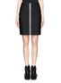 Main View - Click To Enlarge - ALEXANDER WANG - Exposed contrast zip double face skirt