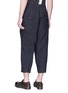 Back View - Click To Enlarge - ZIGGY CHEN - Stripe outseam cropped linen-cotton jogging pants
