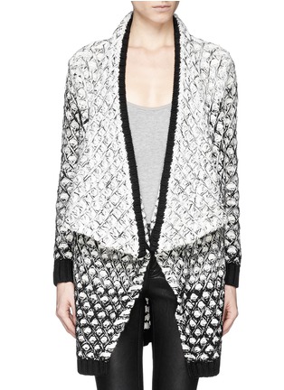 Main View - Click To Enlarge - ALICE & OLIVIA - Ombré novelty stitch cascade cardigan