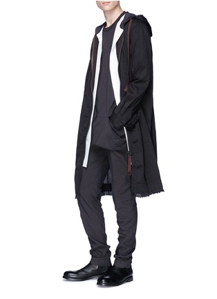 Figure View - Click To Enlarge - ZIGGY CHEN - Raw hem hooded parka