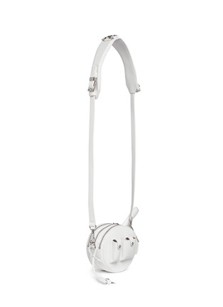Front View - Click To Enlarge - ALEXANDER WANG - 'Runway Canteen' round leather shoulder bag