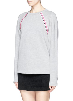 Front View - Click To Enlarge - T BY ALEXANDER WANG - Heathered fleece-lined sweatshirt