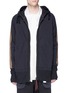 Main View - Click To Enlarge - ZIGGY CHEN - Graphic print stripe sleeve zip hoodie