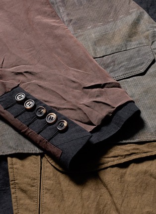 Detail View - Click To Enlarge - ZIGGY CHEN - Reversible linen-cotton patchwork blazer
