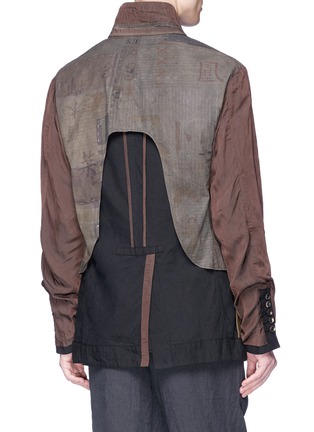 Back View - Click To Enlarge - ZIGGY CHEN - Reversible linen-cotton patchwork blazer