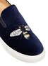 Detail View - Click To Enlarge - BING XU - 'Moroccan' bee embroidered velvet step-in skate slip-ons