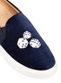 Detail View - Click To Enlarge - BING XU - Dice embroidered velvet slip-ons