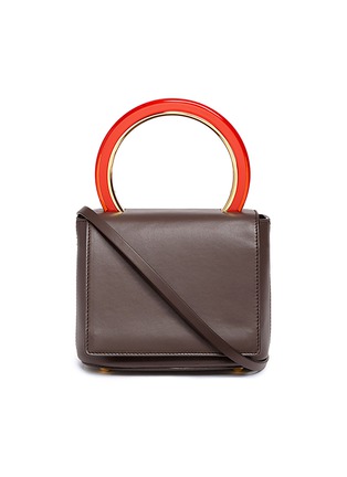 Main View - Click To Enlarge - MARNI - 'Pannier' ring handle leather crossbody flap bag