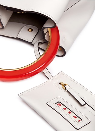 Detail View - Click To Enlarge - MARNI - 'Pannier' ring handle leather crossbody bag