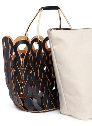 Detail View - Click To Enlarge - MARNI - 'Tricot' knit effect leather openwork tote