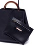 Detail View - Click To Enlarge - MARNI - 'Pannier' ring handle large leather bag