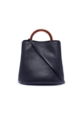 Main View - Click To Enlarge - MARNI - 'Pannier' ring handle large leather bag