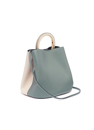 Figure View - Click To Enlarge - MARNI - 'Pannier' ring handle colourblock large leather bag