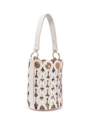 Figure View - Click To Enlarge - MARNI - Woven leather openwork bucket bag