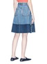 Back View - Click To Enlarge - ACNE STUDIOS - 'Halna' colourblock A-line denim skirt