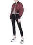 Figure View - Click To Enlarge - ACNE STUDIOS - 'Aila' logo pull padded cropped bomber jacket