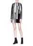 Figure View - Click To Enlarge - ACNE STUDIOS - 'Hilaria' zip pocket colourblock panel stripe mini skirt