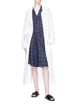 Figure View - Click To Enlarge - ACNE STUDIOS - 'Amarris' double breasted long twill trench coat