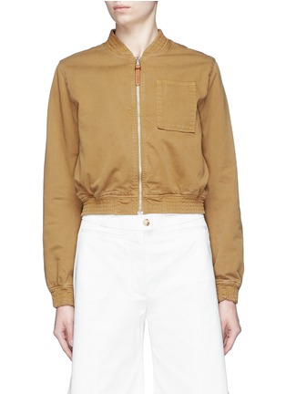 Main View - Click To Enlarge - ACNE STUDIOS - 'Arzu' chest pocket cropped twill bomber jacket