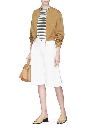 Figure View - Click To Enlarge - ACNE STUDIOS - 'Arzu' chest pocket cropped twill bomber jacket