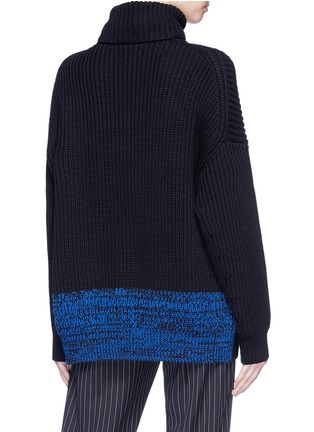 Back View - Click To Enlarge - ACNE STUDIOS - 'Piphy Chunky' colourblock back hem rib knit turtleneck sweater