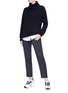 Figure View - Click To Enlarge - ACNE STUDIOS - 'Piphy Chunky' colourblock back hem rib knit turtleneck sweater