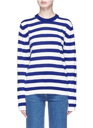 Main View - Click To Enlarge - ACNE STUDIOS - 'Nalon Striped Face' patch sweater