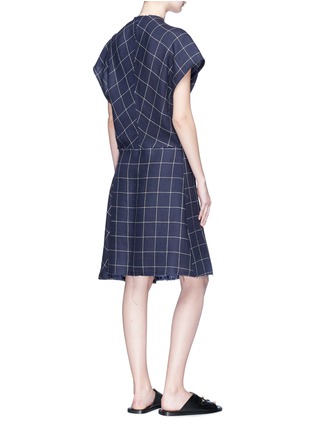 Back View - Click To Enlarge - ACNE STUDIOS - 'Jessia' windowpane check linen shift dress