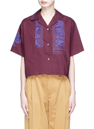 Main View - Click To Enlarge - ACNE STUDIOS - 'Livvi' floral embroidered short sleeve shirt