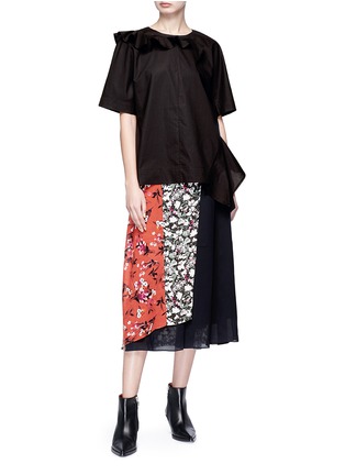 Figure View - Click To Enlarge - ACNE STUDIOS - 'Hayett' floral print mock wrap crepe culottes