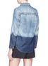 Back View - Click To Enlarge - ACNE STUDIOS - 'Leontino' frayed two-tone denim shirt