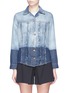 Main View - Click To Enlarge - ACNE STUDIOS - 'Leontino' frayed two-tone denim shirt
