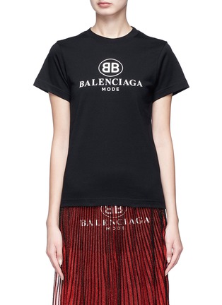 Main View - Click To Enlarge - BALENCIAGA - 'BB Mode' logo print T-shirt