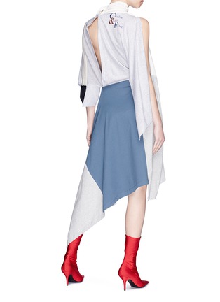 Figure View - Click To Enlarge - BALENCIAGA - 'Chaîne & Trame' slogan print jersey patchwork dress