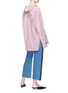 Figure View - Click To Enlarge - BALENCIAGA - 'Swing' collar stripe oversized shirt