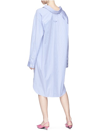 Figure View - Click To Enlarge - BALENCIAGA - 'Swing' collar stripe oversized shirt dress