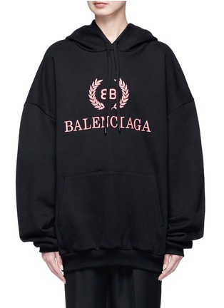 Main View - Click To Enlarge - BALENCIAGA - 'BB' logo print oversized hoodie