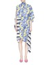 Main View - Click To Enlarge - BALENCIAGA - Cutout back stripe panel floral print jersey dress