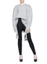 Figure View - Click To Enlarge - BALENCIAGA - Drape hem metallic sweater
