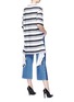 Back View - Click To Enlarge - BALENCIAGA - Drape hem stripe oversized T-shirt
